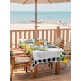 thumbnail image 3 of 52x70 Inch Outdoor Tablecloth with Umbrella Hole Zipper Rectangle Summer Lemon Rectangular Tablecloths Outside Waterproof Black Plaid Fruits Floral Botanical Patio Table Cloth Cover for Picnic Party, 3 of 8