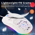 thumbnail image 3 of Ratón de computadora ligero con cable 5 RGB retroiluminado tipo C 7200 DPI para Apple MacBook Pro 2017/2016 (blanco), 3 of 5