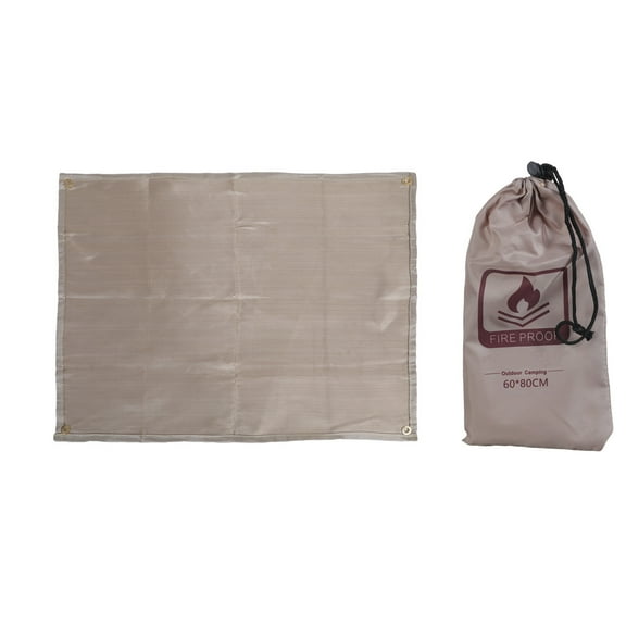 BIBABLYKE Fireproof Cloth Floor Protector Foldable Flame Retardant Mat Heat Resistant Blanket for BBQ and Outdoor Activity Use