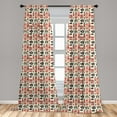thumbnail image 5 of Ambesonne London Curtains, Grunge Vintage Graphic, Pair of 28"x95", Vermilion Cream Black, 5 of 5