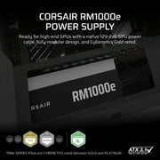 CORSAIR RM1000e Fully Modular Low-Noise ATX Power Supply - ATX 3.1 & PCIe 5.1 Compliant - 105°C-Rated Capacitors - Cybenetics Gold Efficiency