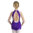 thumbnail image 2 of YONGHS Robe de Danse Latine Scintillante Sans Manches pour Filles Jupe à Franges Ballet Jazz Violet 6, 2 of 7