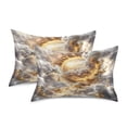 thumbnail image 2 of Haosy Satin Pillowcase for Hair and Skin Standard Cooling Silk Pillow Case with Envelope Closure Golden Light in Clouds 20"x40", 2 of 9