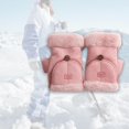 thumbnail image 6 of Segolike Winter Fingerless Gloves, Texting Mittens, Cold Weather Gloves, Flip Top Mittens Pink, 6 of 8