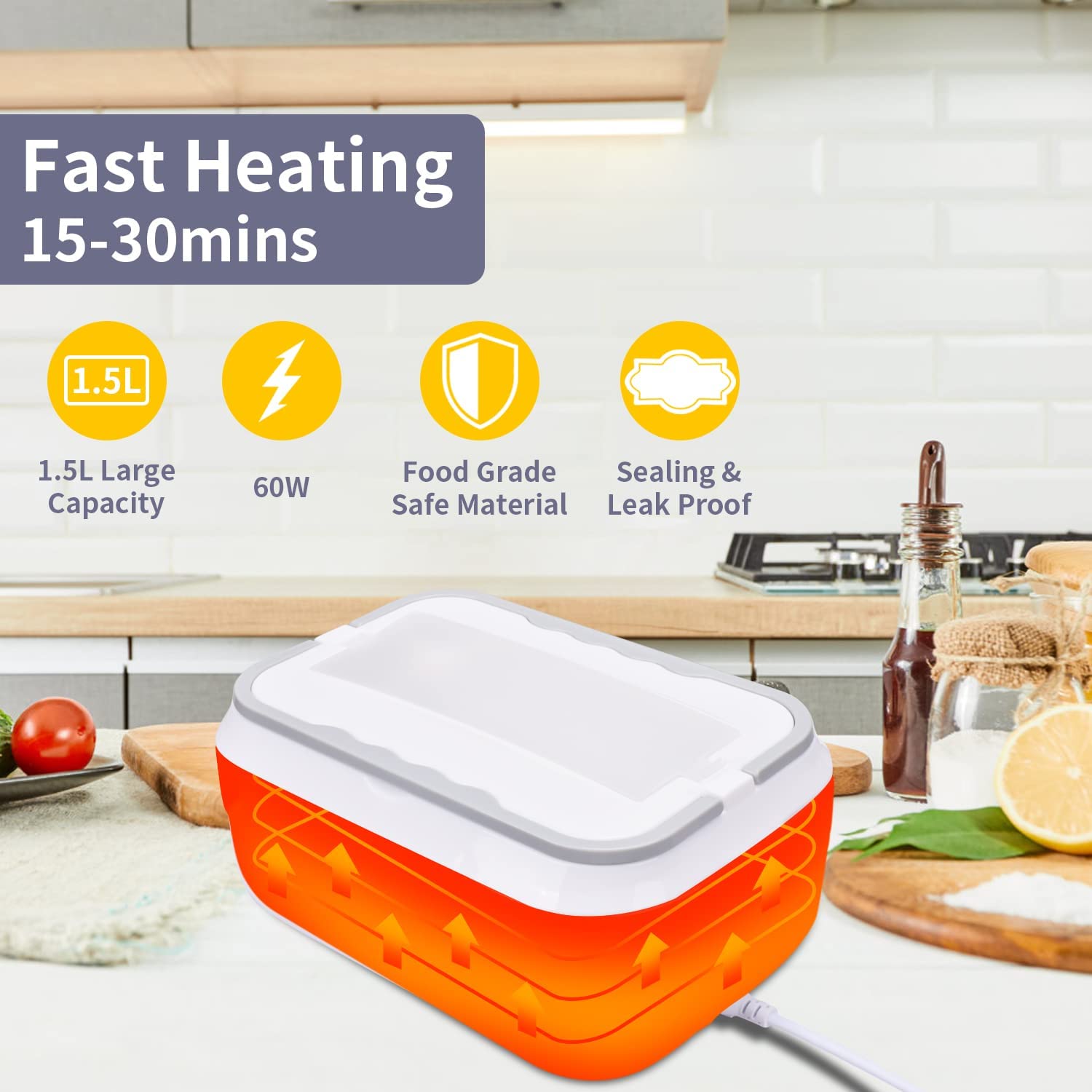 1pc, Electric Lunch Box, Food Heated 3 In 1 Portable Food Warmer Heater For  Car, Truck, Home, Self Heating Box, Stainless Steel Food Container, For  School Students And Office Workers, Travel Kitchen