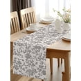Burlap Table Runner 90 Inches Long, Vintage Farm Gray Floral Pattern ...