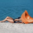 thumbnail image 5 of Oversized Beach Straw Hat for Women Fashion Large Wide Brim Visor Hats Summer Roll Up Floppy Sun Hat for Beach Cap Foldable, 5 of 5