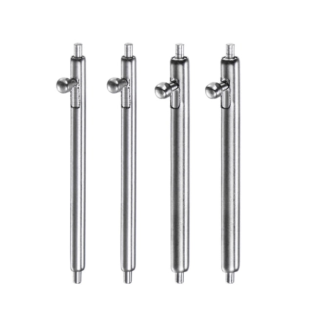 Uxcell Barra de resorte de liberación rápida de 20 mm de ancho, 1.5 mm y 1.8 mm de diámetro, juego de pasadores de acero inoxidable para correas de reloj