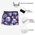 thumbnail image 3 of Sikiie cool flower Skull Print Men's Boxer Briefs, Elastic Waistband Boxer Briefs Leggings-Large, 3 of 5