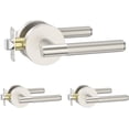 thumbnail image 1 of Matte Door Handles Interior Knurled Privacy Door Handles Heavy Duty Door Lever for Bedroom or Bathroom Reversible Keyless for Left Right Handed Doors AM, 1 of 6