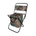 thumbnail image 3 of Silla de campamento con silla de pesca de bolso más fresco versátil heces de asiento de taburete plegable compacto taburete de respaldo para el picnic Patrón verde, 3 of 8