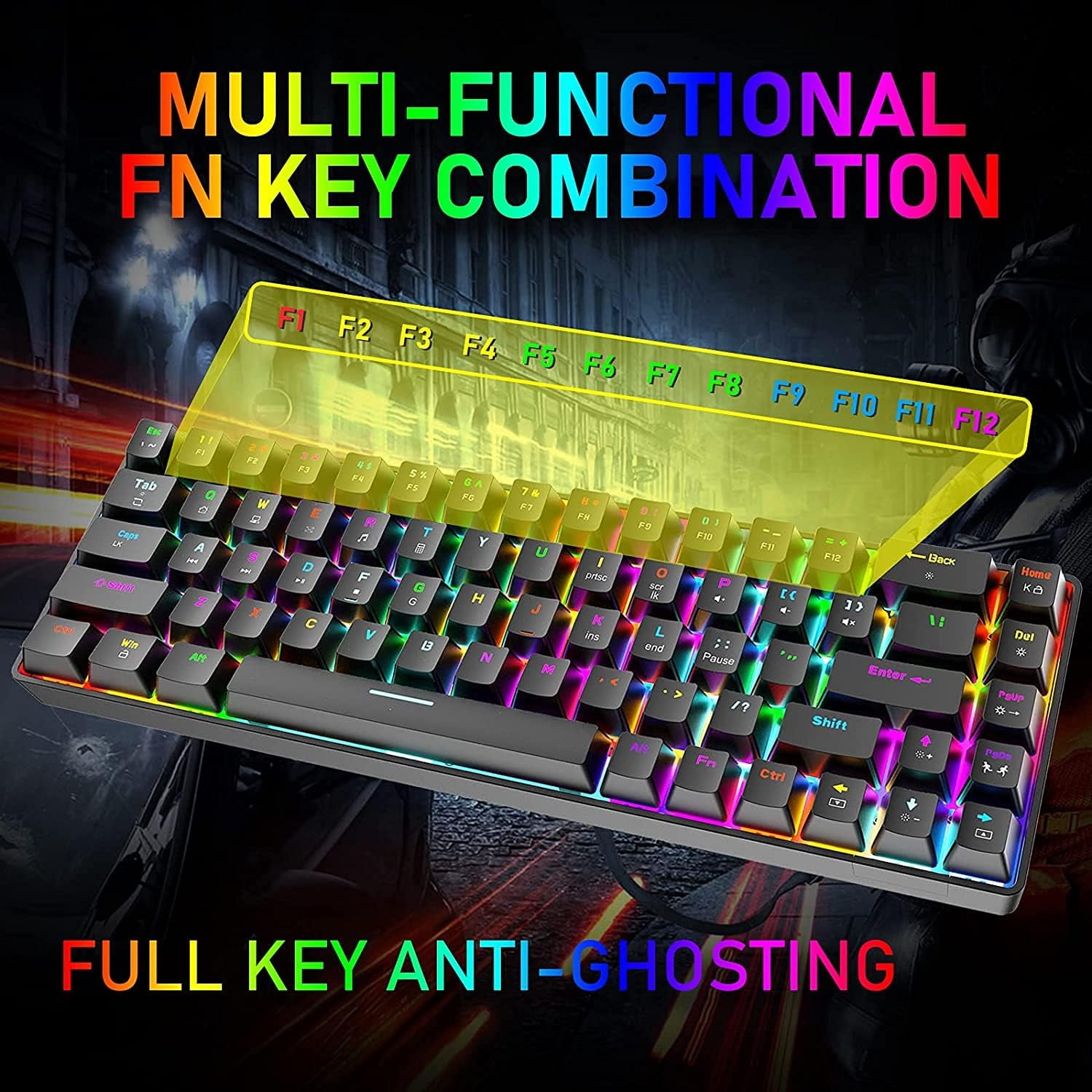 ZIYOULANG T8 60% Wired Mechanical Keyboard,Portable,RGB, For PC