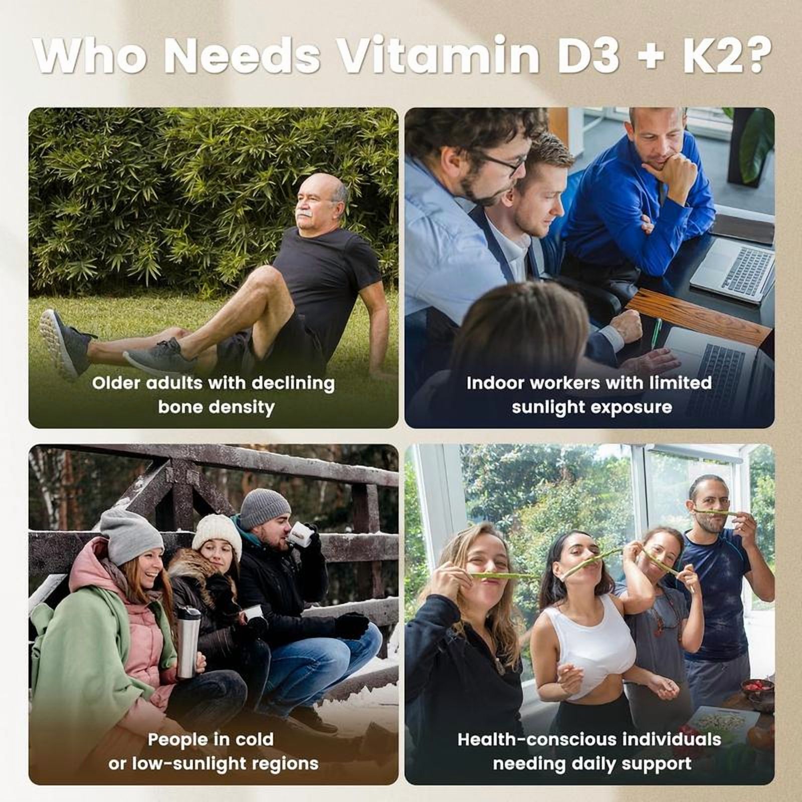 Vitamin D3 K2 Supplement with Coconut Oil, 10000 IU Vitamin D3 & 200 mcg Vitamin K2, Supports Bone, Immune & Heart Health, 300 Softgels