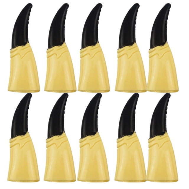 10 Pcs Halloween Props Soft Nail Fake Finger Nail Set Witch Zombie Ghost Monster Finger Nail (Black)