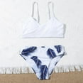 thumbnail image 1 of BULLPIANO Little Girls Two-pieces Tankini Swimwear Girls Bikini Beach Swimwear Swimsuits Printing Bathing Suits for 7-14 Years, 1 of 5