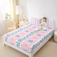 thumbnail image 4 of Homewish Pink Blue Ribbon Full Size Sheets for Girl, Vintage Boho Flower Bed Sheets, Cartoon Bow Theme Sheet Sets, Breathable Home Decor, 4-Piece, 4 of 7