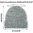 thumbnail image 6 of 2Pcs Womens Satin Lined Knit Beanie Hat Winter Warm Cuffed Knitted Silk Lining Hat Soft Stretch Cable Skull Cap, 6 of 7