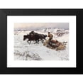 thumbnail image 2 of Jaroslav Věšín 14x11 Black Modern Framed Museum Art Print Titled - Funny Sledge Ride (1890), 2 of 5