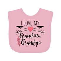 Inktastic I Love My Grandma and Grandpa Heart and Arrows Boys or Girls Baby Bib