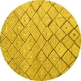 thumbnail image 1 of Ahgly Company Indoor Round Abstract Yellow Modern Area Rugs, 3' Round, 1 of 4
