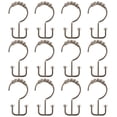 thumbnail image 5 of Utopia Alley Shower Hooks - Double Shower Curtain Rings for Bathroom - Rust Resistant Shower Curtain Hooks for Shower Curtain or Liner - Flat Double Shower Curtain Hooks - Set of 12, Brushed Nickel, 5 of 10