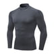 thumbnail image 5 of pstuiky Camisas de manga larga abrigadas para hombre, Camisa deportiva transpirable de manga larga y cuello redondo para hombre, color liso Tops casuales para hombres s, 5 of 5