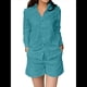 thumbnail image 1 of Bonitos Conjuntos Casuales Elegantes de Estilo Jardín para Vacaciones, Ropa Monocromática Azul 4XL, 1 of 7