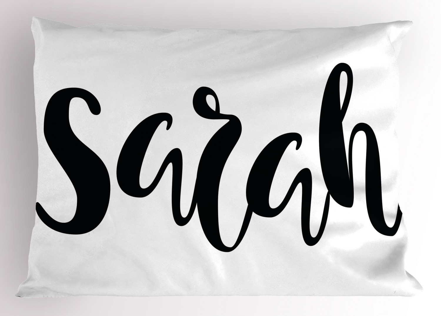 Sarah Pillow Sham Monochrome Popular Female Name Modern Calligraphy