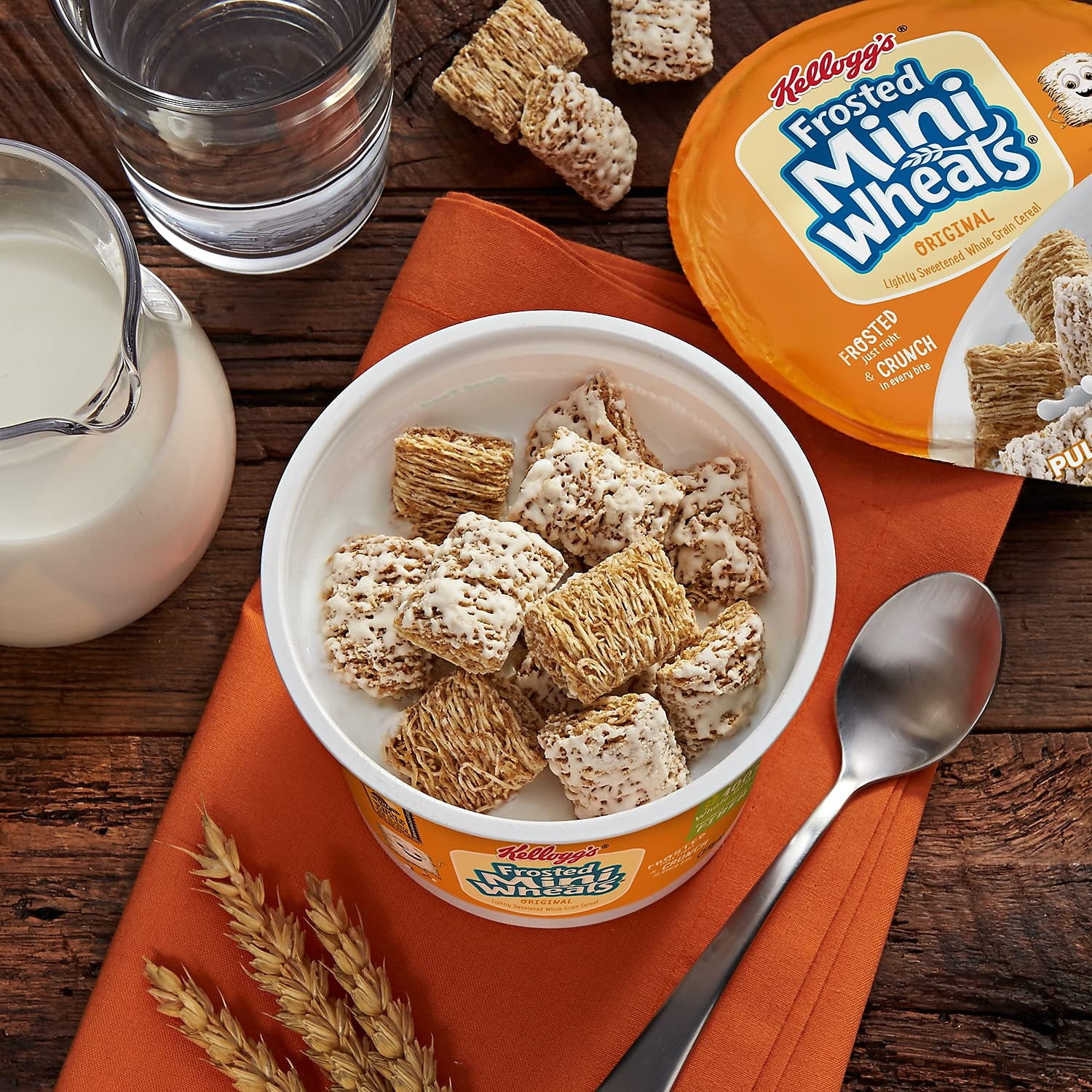 Breakfast Cereal, Frosted Mini Wheats, Single-Serve, 6 Cups/Box