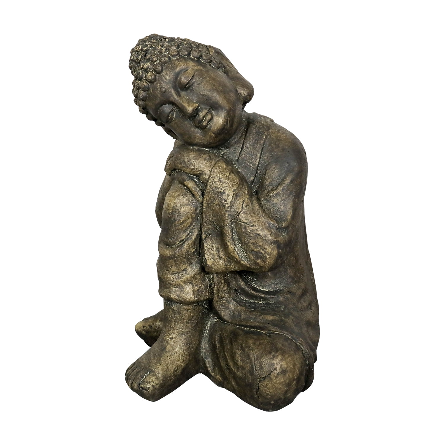 SunJet Outdoor Buddha Statue - Hug Knee Sleeping Buddha Sculpture Meditating Decorations for Garden,Patio, Balcony, Porch, Yard Art Ornament
