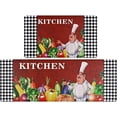 thumbnail image 3 of Chef Kitchen Rugs Sets of 2, Non Slip Cushioned Kitchen Mats for Floor Comfort PVC Mat, Waterproof Kitchen Mats and Rugs, Memory Foam Kitchen Floor Mat for Kitchen, 17 x 47 + 17 x 30 Inch, 3 of 6