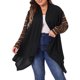thumbnail image 1 of GRACE & GRANDEUR Suéter ligero de cardigan de talla grande para mujer, rayas, 2X, negro y marrón, 1 of 6