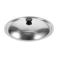 thumbnail image 1 of Cooking Pan Anti-splash Lid Replacement Stainless Steel Round Wok Lid Metal Frying Pot Cover, 1 of 8