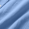 thumbnail image 5 of AKOEE Cotton Button Down Shirts for Women Long Sleeve Dressy Casual Lapel Blouses Plus Size Curved Hem Fall Tops (2XL, Light Blue), 5 of 6