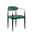 thumbnail image 3 of Modern Stylish Dining Chairs Set of 4 Green Fabric Upholstered Seat Backrest Black Frame Luxury Dining Furniture, 3 of 7