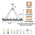 thumbnail image 4 of bokifol Black Farmhouse Chandelier Metal,24-lights Rustic Wagon Wheel Chandelier For Living Room Entryway, 4 of 8