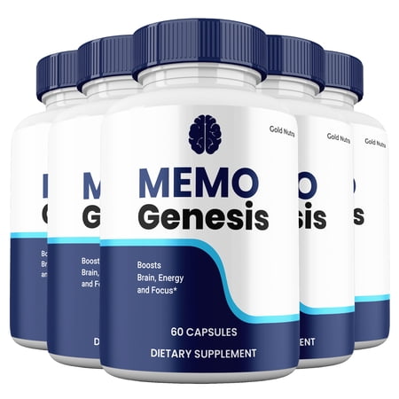 Memo Genesis Capsules, Advanced Maximum Strength Pills Cognitive and Brain, MemoGenesis Supplement for Clarity (5 Pack)