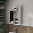 thumbnail image 4 of FM FURNITURE Armoire à Pharmacie en Forme de Pin avec Porte Miroir et Rangement Ouvert Blanc, 4 of 7