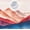Moonrise Landscape Abstract, variant on Elephant Stock Blazing Tree And Abstract Mountain Wall Art - Horizontal Multi Panel Canvas - Living Room Wall Decor - Abstract Multi Panel - Beige And Yellow Decor - 55" x 24"