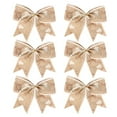 thumbnail image 1 of Chendee 6 Pcs Nœuds de Noël Rouges pour Décorations d'Arbre - Couronnes Scintillantes de 5,5 Pouces, Marron, 1 of 8
