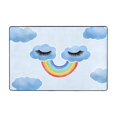 thumbnail image 4 of XMXY Cloud Rainbow Eyelashes Area Rugs Doormat Outdoor Entrance , Facecloth Non-slip Floor Mat Rug for Living Room Kitchen Sink Area Indoor 72"x48", 4 of 9