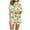 Yellow, variant on Pajama Set for Women 2 Piece Lemon Print Satin Short Sleeve Top and Shorts White M