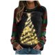 thumbnail image 2 of Pntutb Navidad moda mujer Casual manga larga cuello redondo Plaid impreso señoras sudadera tops blusa Pntutb Pntutb-4750, 2 of 5