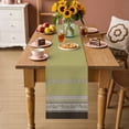 thumbnail image 2 of Sage Green Floral Table Runner 90 Inches, Modern Farmhouse Leaves Brown Striped Bed Runner Dresser Scarves Tabletop for Indoor Outdoor Parties/Ceremony/Banquet, 13" x 90", 2 of 9