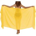 thumbnail image 4 of HAPPY BAY Women's Vacation Beach Sarong Wrap Slit Bottom One Size Yellow-H845, 4 of 5