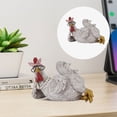 thumbnail image 2 of Bgageg Rustic Rooster And Chicken Resin Statue Set Vintage Artificial Animal Resin Animal Sculptures Rural Western Themed Party Decorations Home, 2 of 5