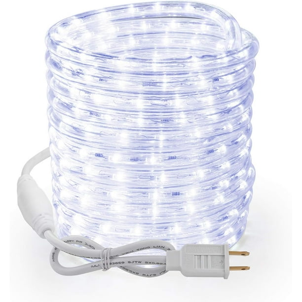 Iluminación decorativa flexible de color blanco frío, cubierta de PVC transparente para una verdadera proyección de luz, luces LED de cuerda de 5 m conectables y de fácil instalación, bombillas