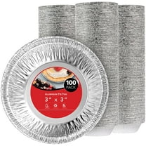 Disposable 3" Aluminum Foil Mini Pie Pans (100 Count) by Stock Your Home