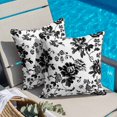 thumbnail image 2 of Throw Pillow Covers, Black Floral 26x26 Pillow Covers for Couch/Sofa/Bed, Country Retro Flowers Botanical Retro Art Decorative Square Linen Cushion Pillowcase for Home Decor, 2 of 9