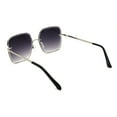thumbnail image 4 of Womens Rectangle Fashion Beveled Exposed Lens Sunglasses Silver Smoke, 4 of 4